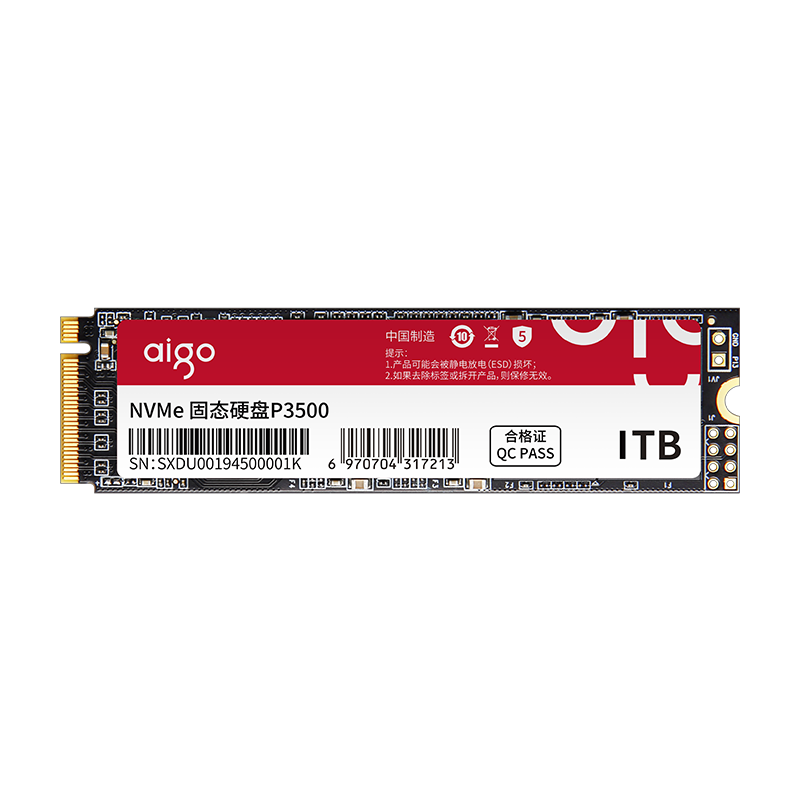 ������ aigo 256GB SSD M.2 NVMe PCIe3.0 TLC���� P3500 ����3500MB/s 399Ԫ