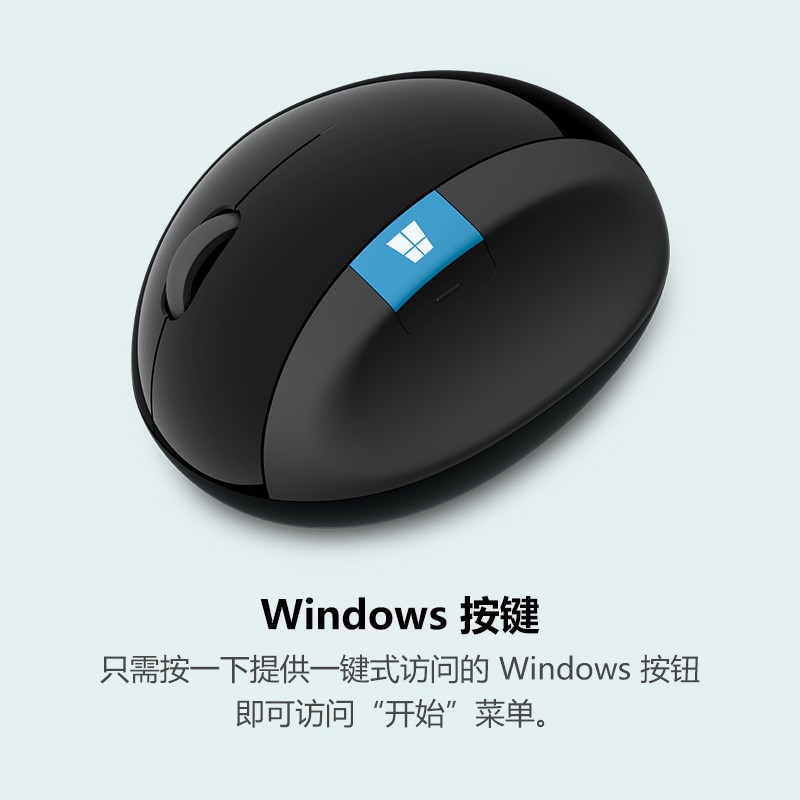 微软 (Microsoft）Sculpt人体工学鼠标 黑色 | 无线带Nano接收器 纵横滚轮 Windows触控键 高灵敏度 蓝影技术