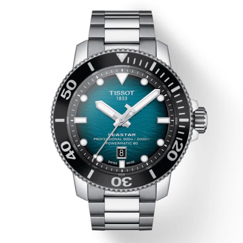 天梭(tissot)瑞士表 海星2000系列600米防水硅游丝机芯运动潜水自动