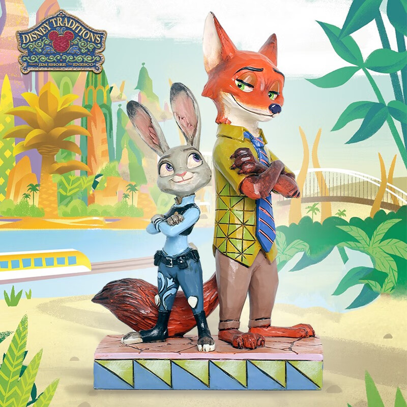 enesco疯狂动物城手办周边朱迪和尼克公仔摆件创意可爱送男生情人节