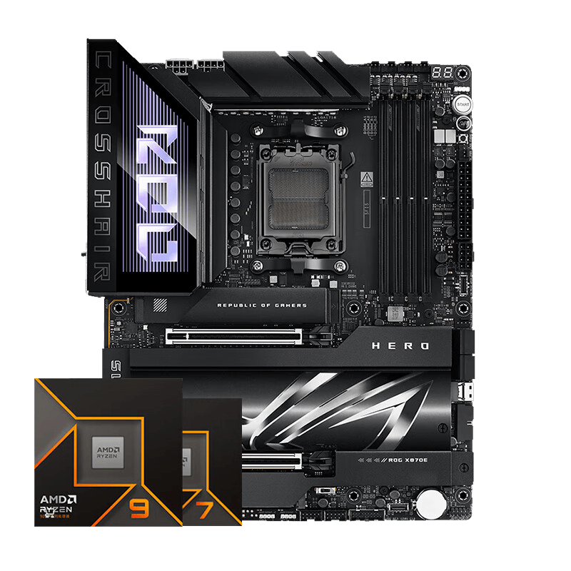 asus/��˶ AMD+ROG R7 9800X3D ROG CROSSHAIR X870E HERO ��U��װ ��ɫ 7149Ԫ