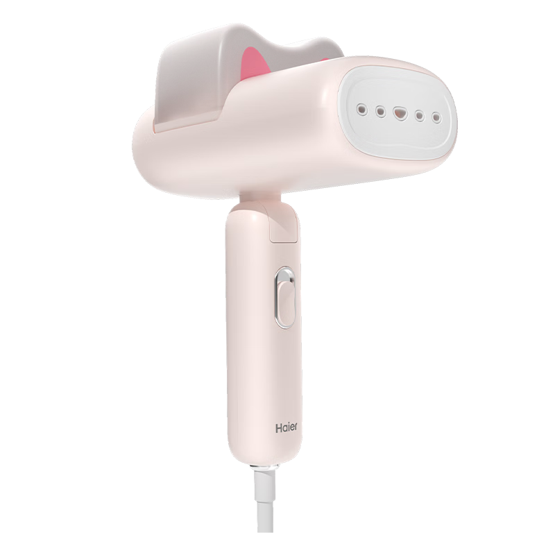 海尔（Haier）【小红花套系】喵星人手持挂烫机 电熨斗家用小型挂烫机出差便携可折叠收纳女朋友礼物 HY-MC1209F