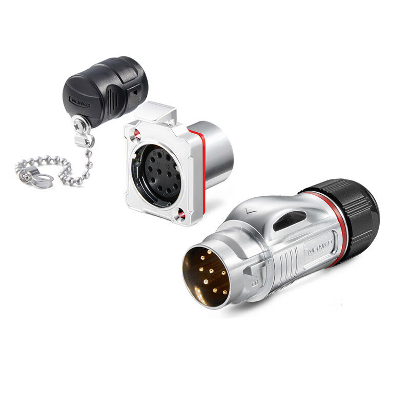 领头雁bd24工业12芯插头ip67防水信号连接器快速航空插头插座 bd24型