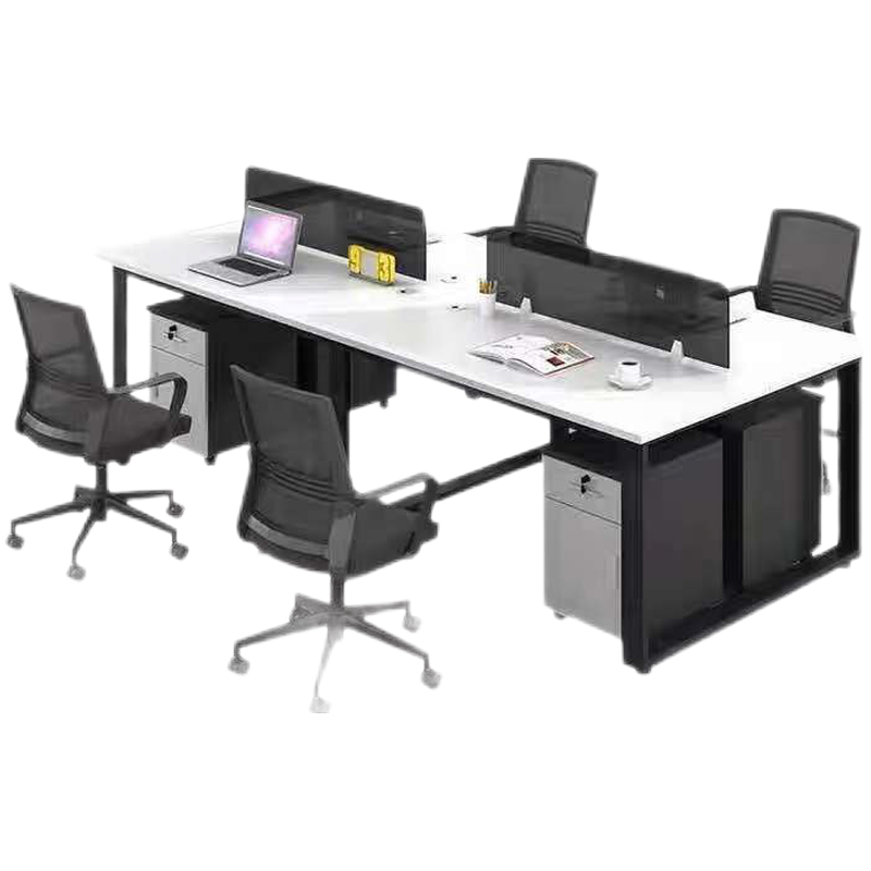 美轩戈办公桌组合简约现代三人职员桌办公室办公家具8人位职员员工桌6人位屏风隔断办公桌工位电脑桌椅组合 定制颜色(色卡)