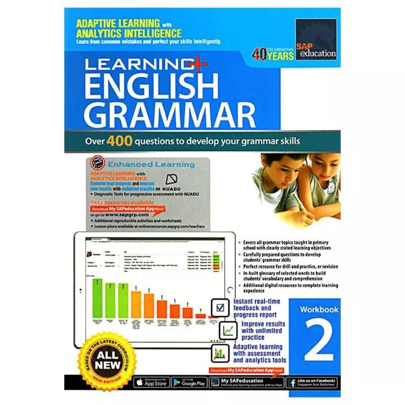 SAP新加坡语法练习册彩色小学英语语法6册 二年级