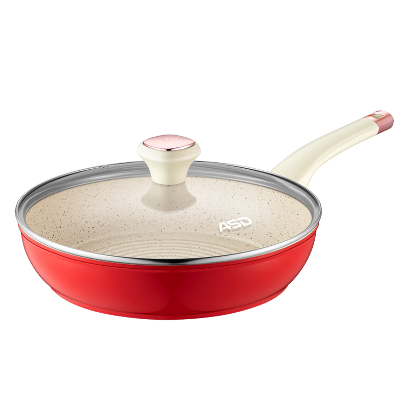 爱仕达（ASD）煎锅平底锅聚油不粘锅煎蛋牛排锅家用小炒菜锅电磁炉燃气灶适用 28cm煎锅 带盖