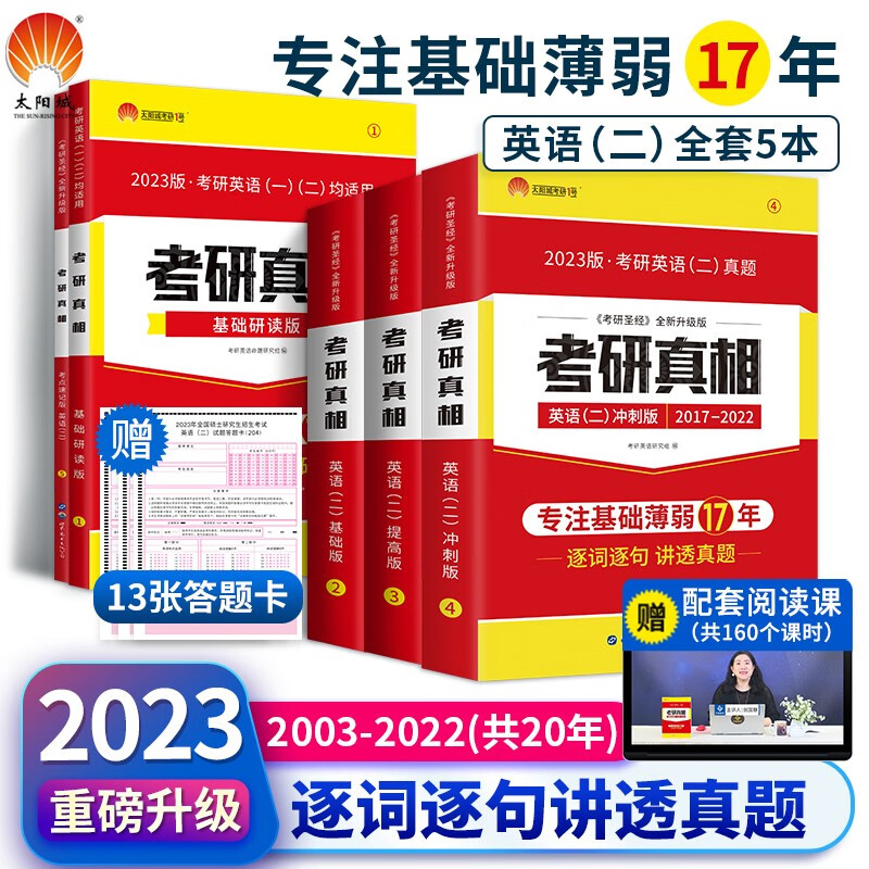 2023考研真相（二）五件套 考研英语二2003-2022历年真题逐句精解(基础+高分+冲刺+研读+速记）可搭英语黄皮书汤家凤李永乐肖秀荣