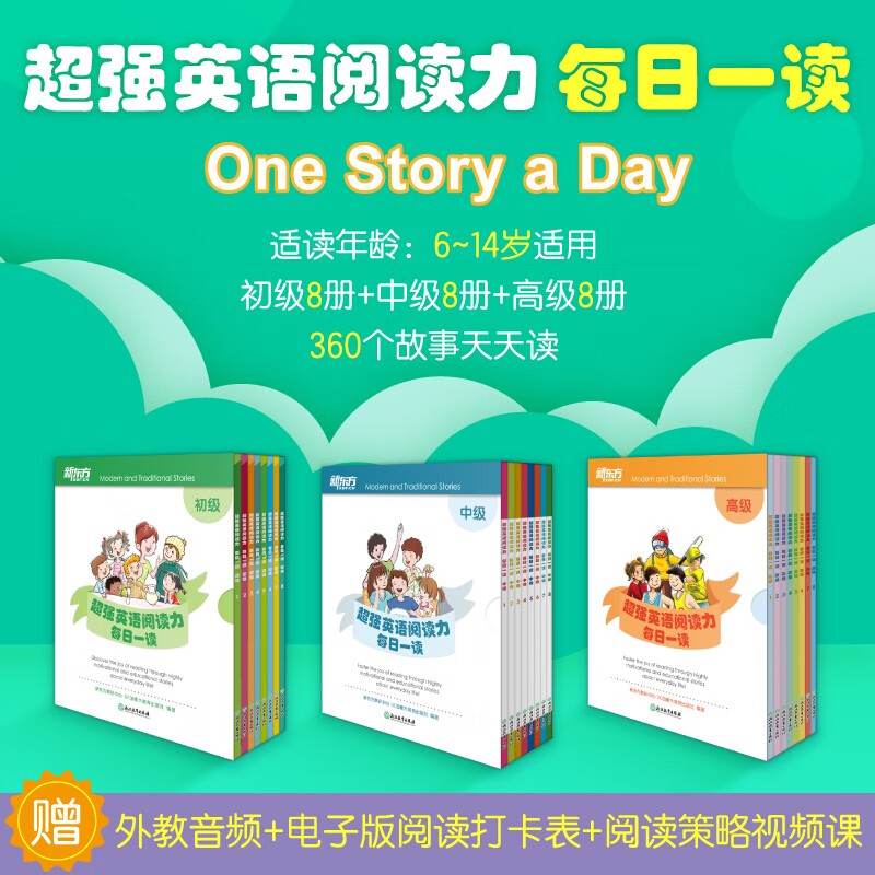 新东方超强英语阅读力 每日一读（全三级 共24册）每天一个好故事，培养超强英语阅读力 6-8岁 超强英语阅读力 每日一读 全三册怎么看?