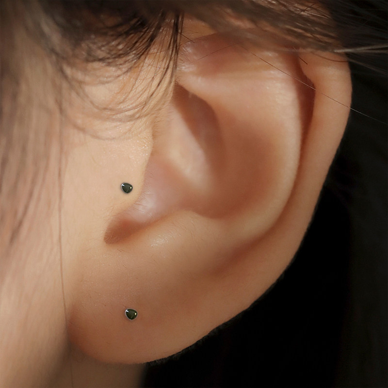 smvps925银耳钉女小巧精致潮感耳钉小众牛油果设计耳饰养耳洞 牛油果