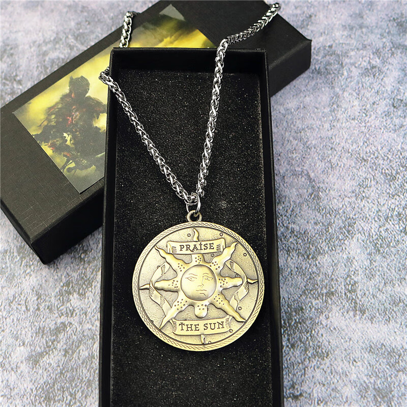 健威神黑暗之魂3项链 亚尔特留斯剑金属骑士盾牌挂件赞美太阳吊坠男