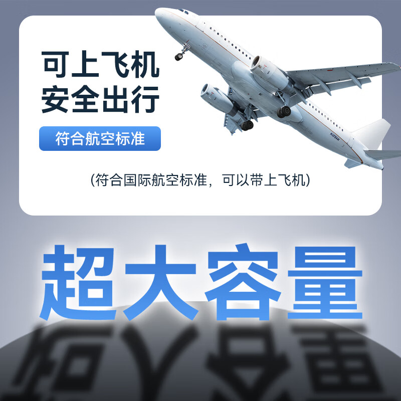 超级马 直营【国家3C认证|可上飞机】超级快充充电宝大容量AC插头自带线移动电源适用苹果小米20000毫安 皓月白+20000M+可上飞机 【全国当日/次日达】可上飞机丨3C认证