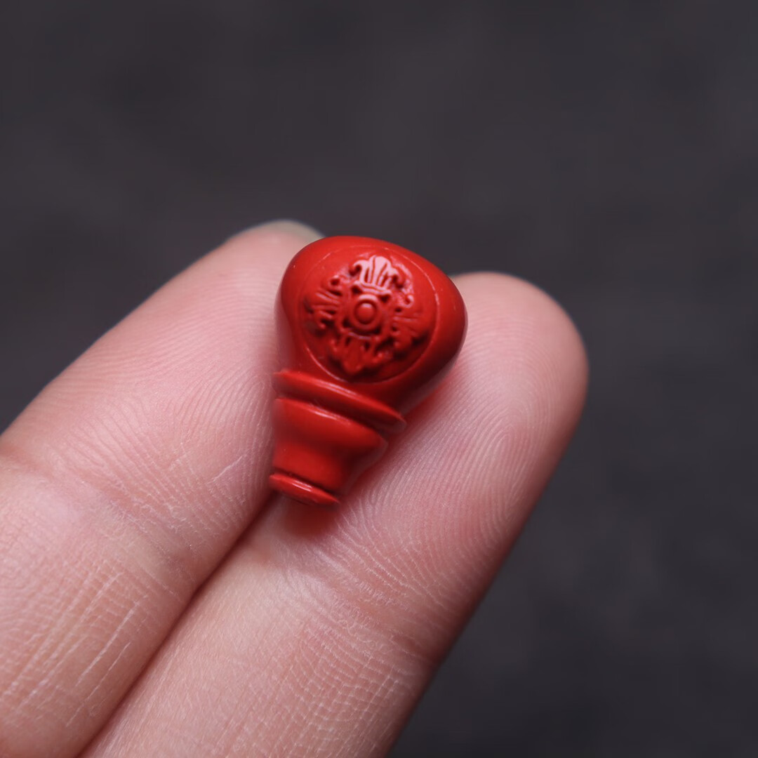 彩芷原矿朱砂红砂金刚杵三通佛头金刚星月菩提手串108长串diy配饰