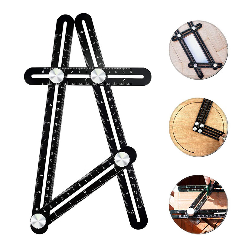 不锈钢四边尺四角尺4折 不锈钢激光雕刻25厘米刻度