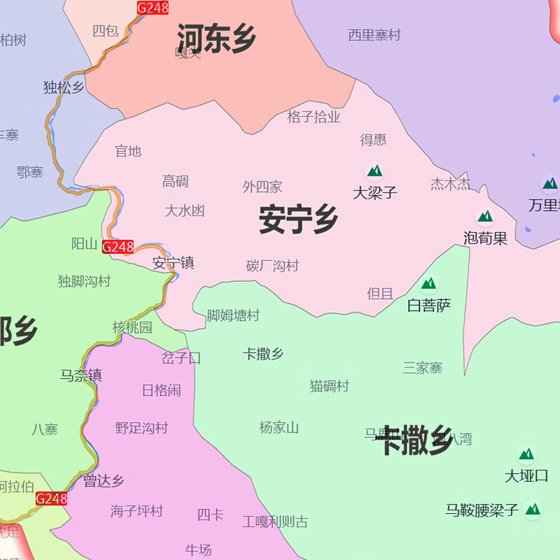 金川县地图1.1米四川省阿坝州新款可定制交通行政划分贴图