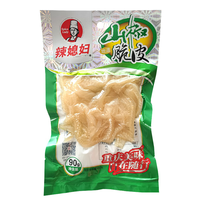 辣媳婦山椒豬皮晶90g*5袋泡椒味脆皮零食麻辣重慶特產(chǎn)小吃袋裝 90克*5袋【山椒味】 豬皮