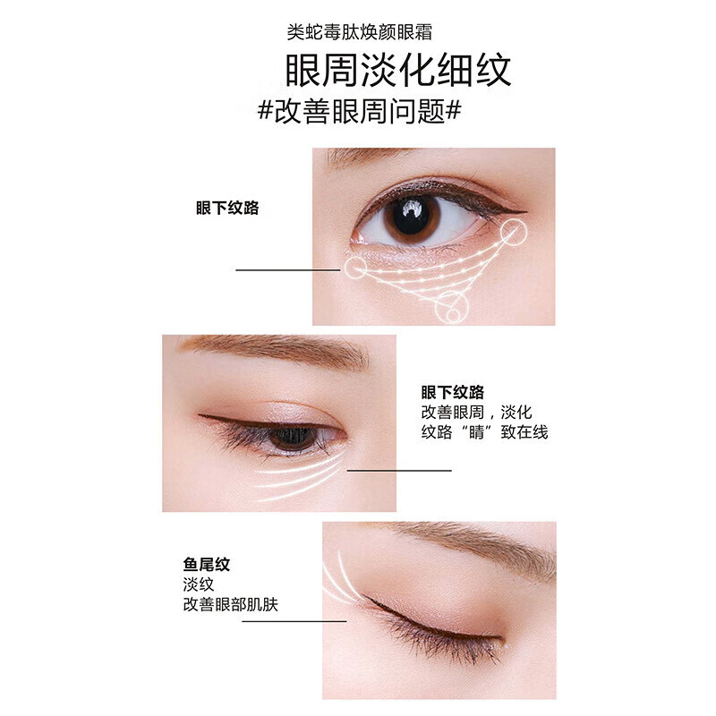 安本（aberden）类蛇毒肽焕颜眼霜升级版学生熬夜补水柔滑嫩老年熬夜 两瓶实惠装
