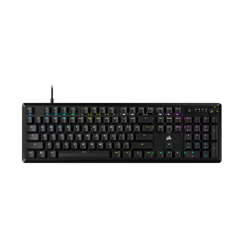 美商海盗船(USCORSAIR)K70 CORE RGB机械键盘预润红轴多媒体旋钮铝制面板支持iCUE