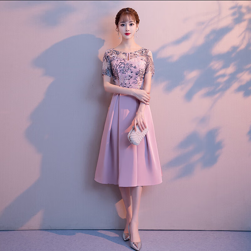 朦胧杏 儿子结婚妈妈穿的喜庆衣服秋季晚礼服平时可穿高贵婚宴妈妈