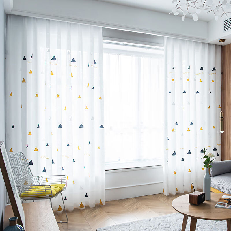 舒陈防晒遮阳绣花纱加厚飘窗帘沙透光不透人纱帘白色客厅卧室阳台白纱