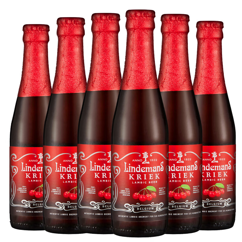 比利时原装进口林德曼樱桃水果味精酿啤酒 果啤 lindemans 250ml*6瓶