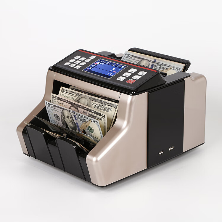 埠帝马币港币欧元印度合计金额点验钞机银行专用 UV MG MONEY COUNTER 金色 欧元合计