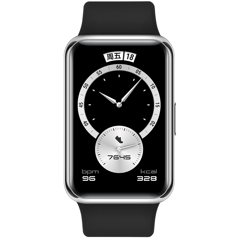 【快至当日次日达】华为手表watch fit运动智能手表96种运动模式NFC支付男女电话手表 雅致款-幻夜黑  送表带+充电头+晒单送精美表带