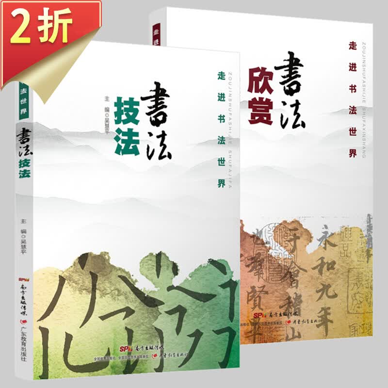 【2折】中国书法大全图书籍书法审美与基本技法 笔法探微 走进书法世界： 书法技法+书法欣赏(共2册) 定价87