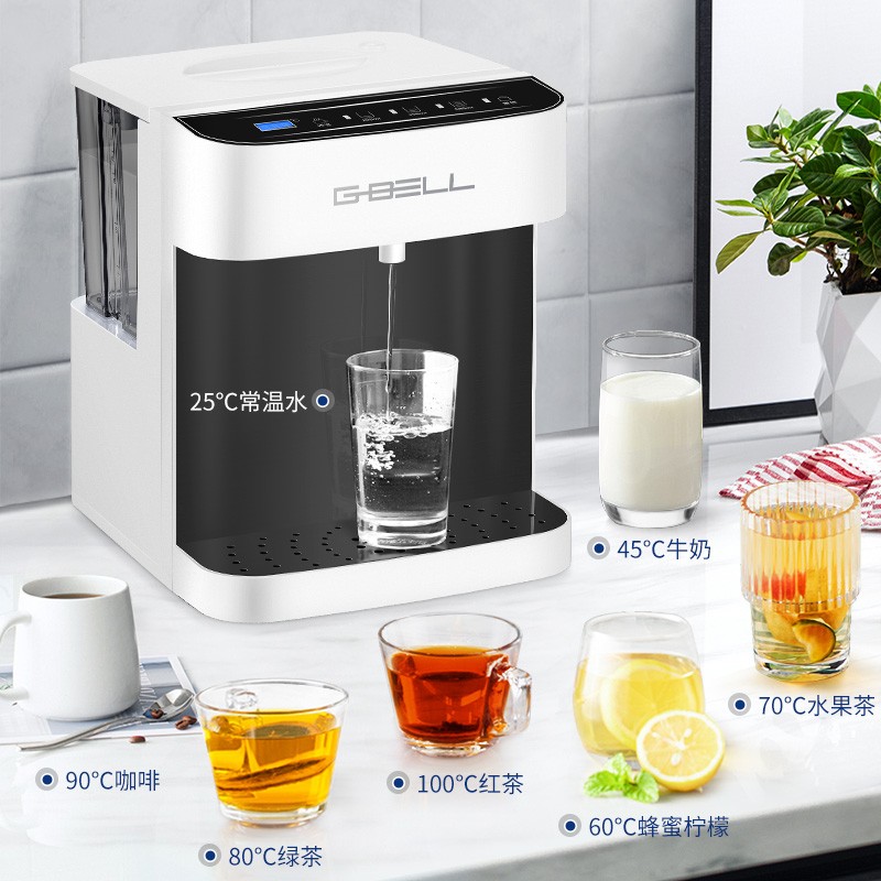 G-BELL 即热式饮水机家用台式管线机6.5L大容量速热桌面办公室上置桶装水茶吧机 太空灰-(大水箱/接桶装水/净水器)款