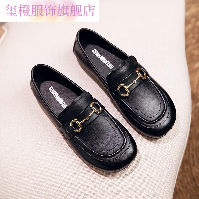 玺橙吐火罗60020春秋季新款平底百搭女单鞋软底软面懒人女鞋时尚皮鞋