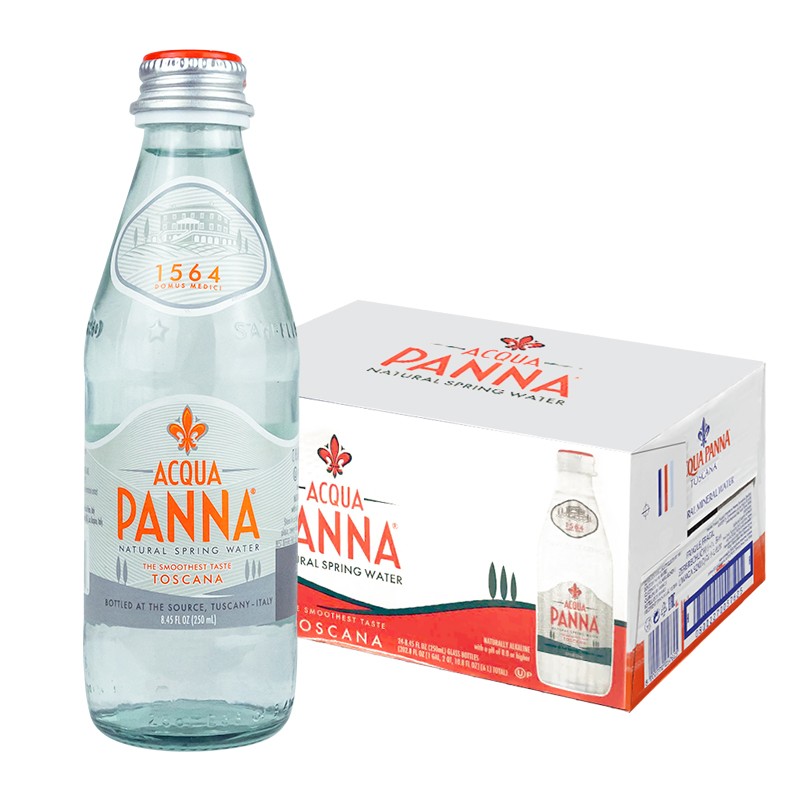 普娜(acqua panna)天然矿泉水意大利原装进口饮用水纯净水 【玻璃瓶】