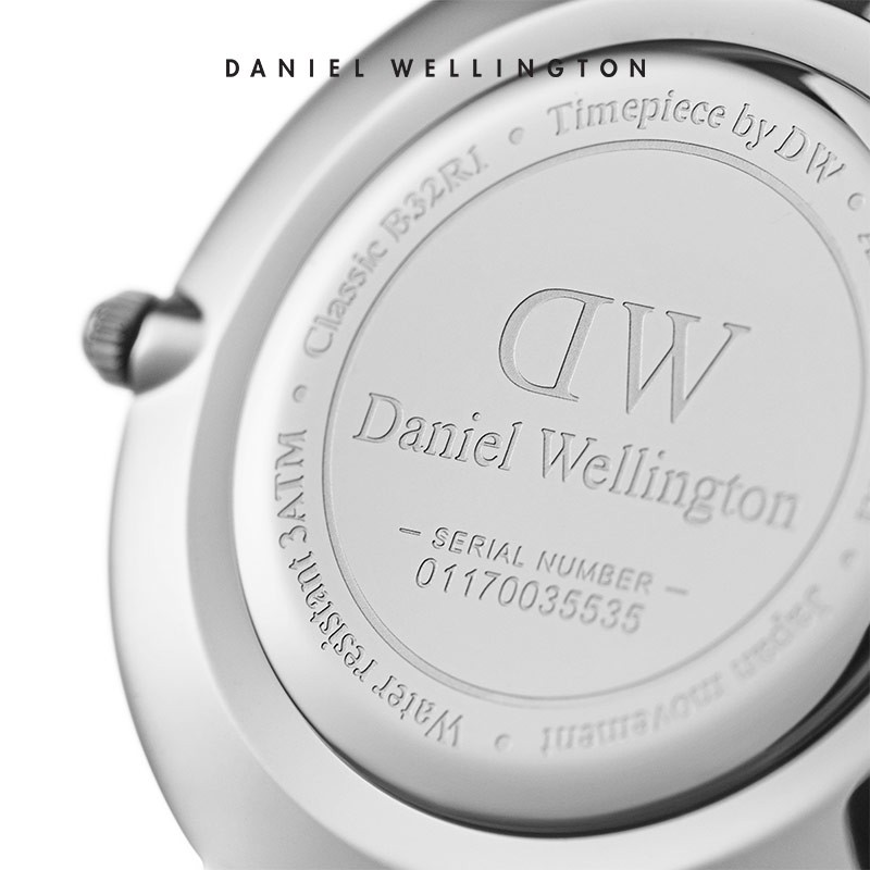 丹尼尔惠灵顿（DanielWellington）[部分爆品5折]DW手表女流金女士手表石英欧美腕表 生日礼物送女友 32mm银边黑盘银色钢带-DW162