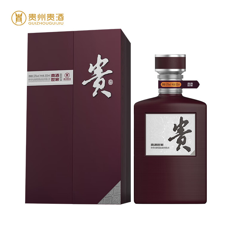 贵酒世家53度500ml 酱香型白酒 单瓶装