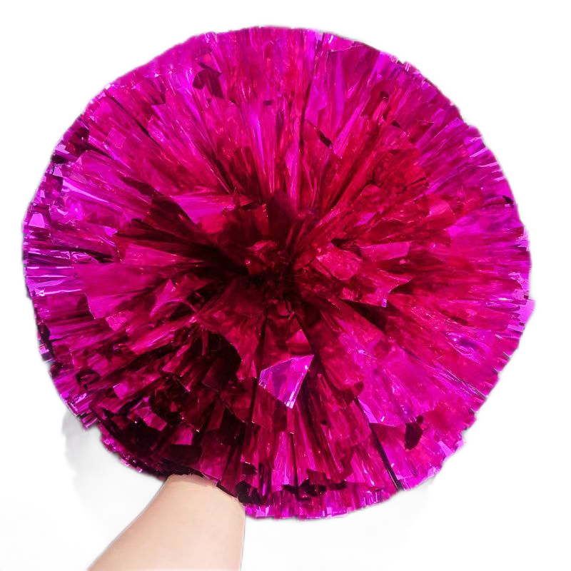 FANCYCHIC啦啦操花球啦啦隊(duì)彩球廣場舞跳舞手拿花健美操舞蹈表演手搖花手花 玫紅 1個(gè) 通用大號(hào) 中間手柄款