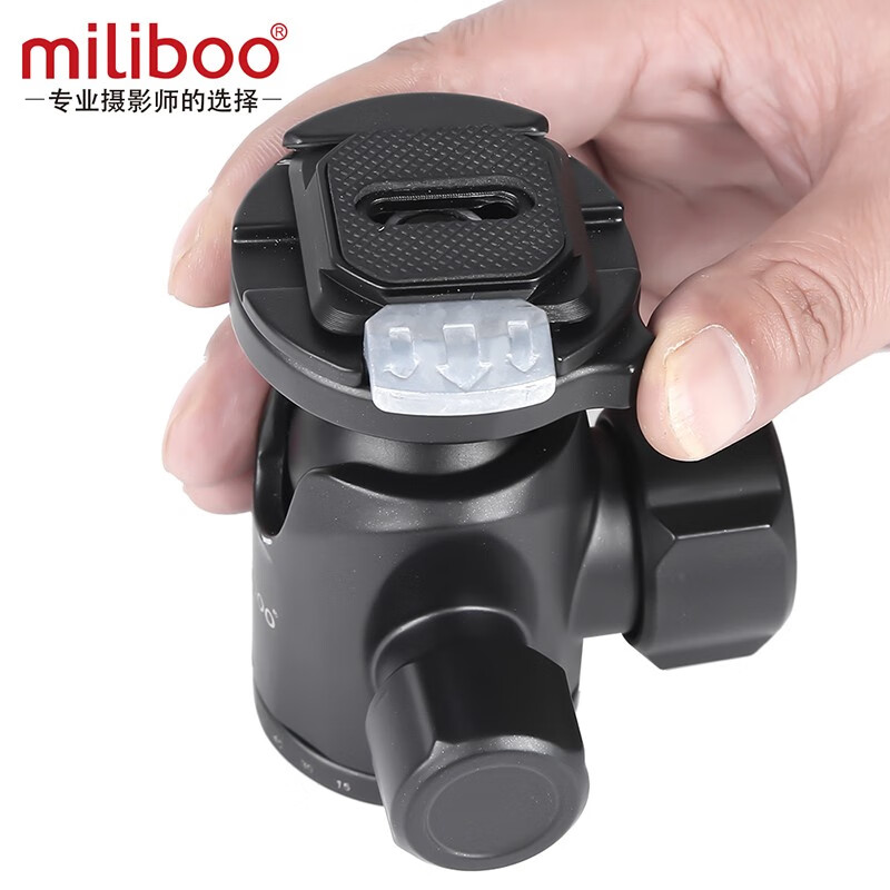 miliboo 米泊MYT801二代液压云台摄影摄像单反独脚架通用摄像机三脚架 MU全景球形云台