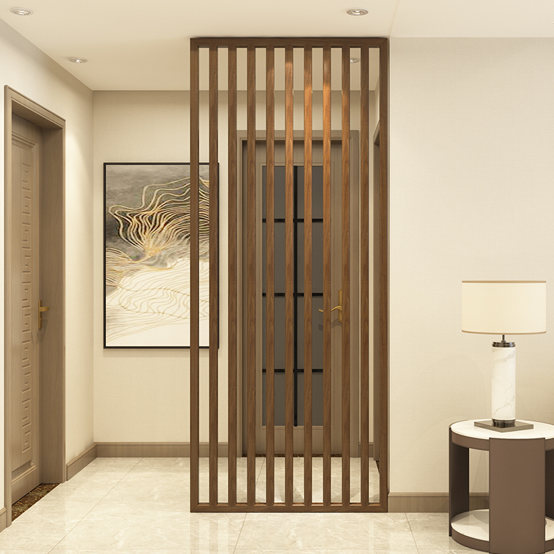 空梦新中式入户玄关隔断现代简约实木栅栏卧室客厅屏风装饰墙栏栅座屏