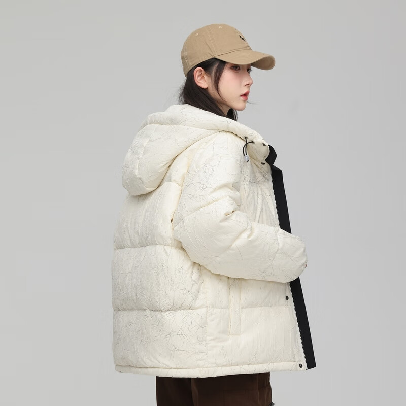 雪中飞新款情侣款短款立领保暖羽绒服时尚简约休闲舒适炫酷潮流 米色|8631 L 175/92A