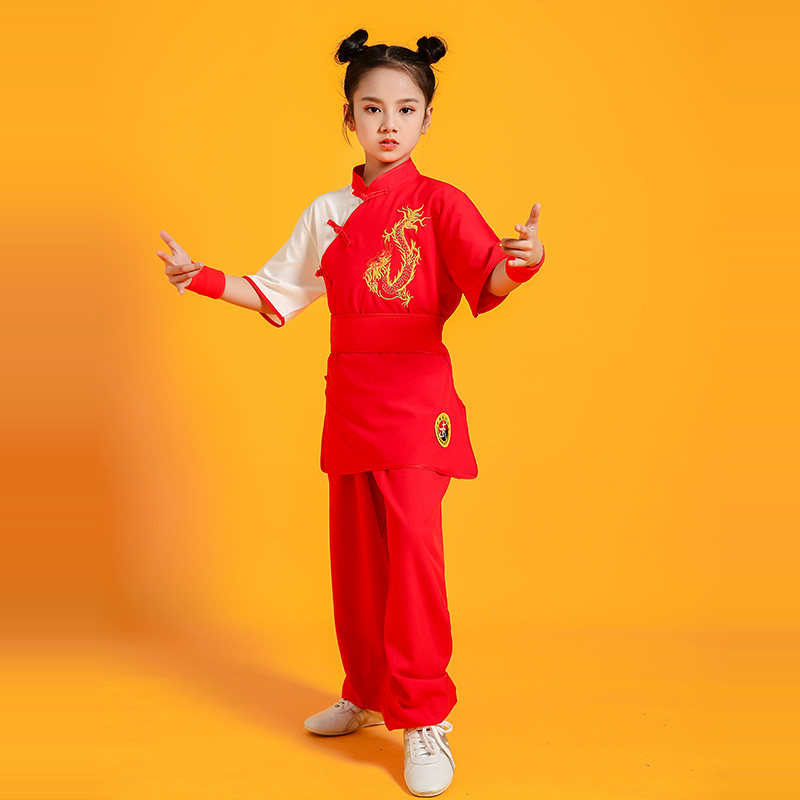 儿童武术服武术服装 儿童六一儿童武术服功夫男女童幼儿园少儿训a 红