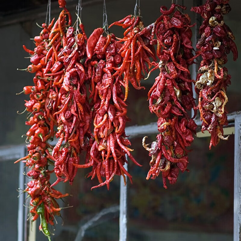 欧贤禾湖南农干红辣椒带蒂把香辣长干海椒沅陵本地干湘西辣椒