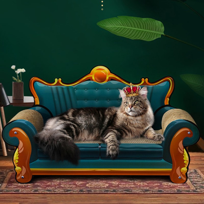 北欧时光瓦楞纸沙发猫抓板不掉屑耐用猫窝耐磨超大号贵妃椅躺椅猫咪