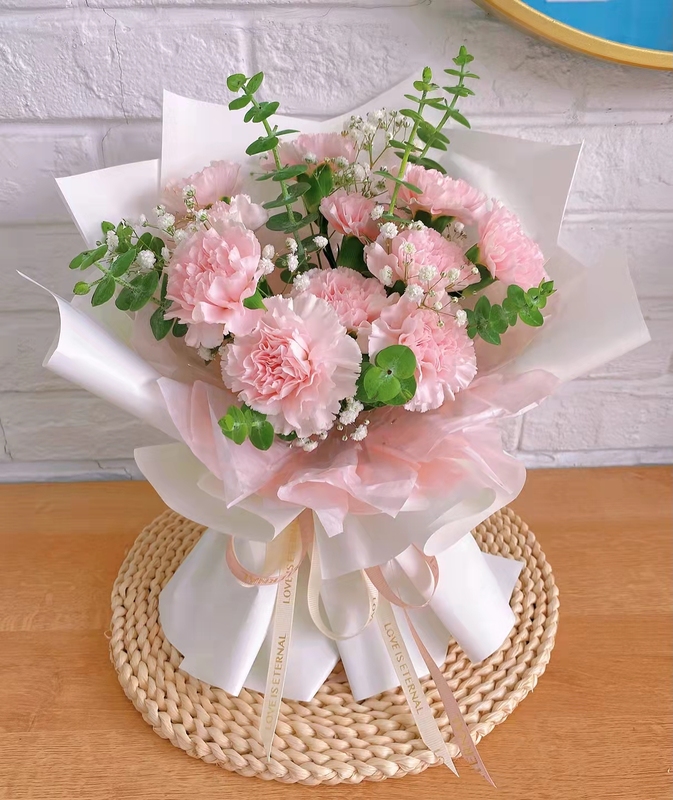 郑州鲜花同城速递康乃馨百合花束母亲节花束生日鲜花 11朵粉色康乃馨