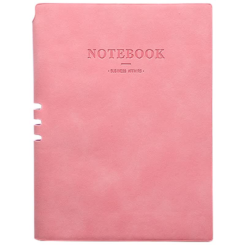 富利快 180张360页带笔粉色羊巴皮面商务笔记本子文具办公工作开会议