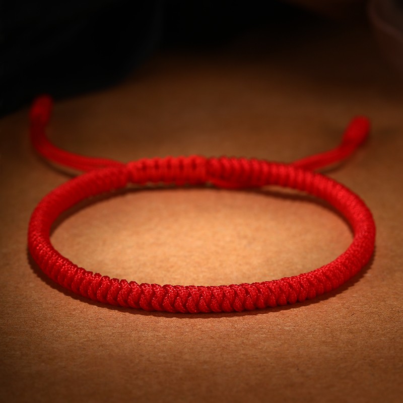 金刚结本命年情侣款金刚结细款手工编织男生红绳礼物情侣闺蜜红色手链