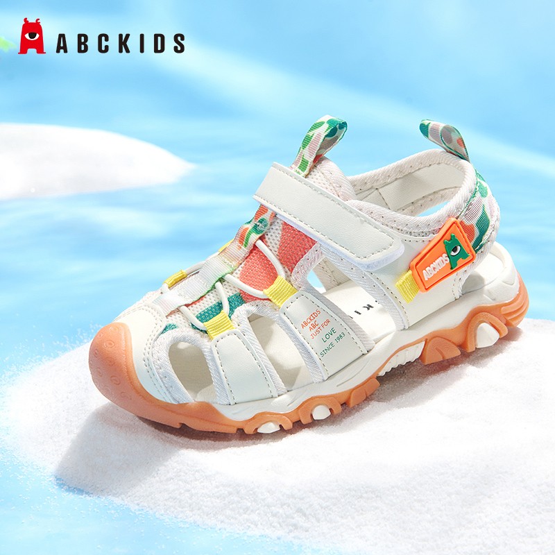 ABC KIDS童鞋女童凉鞋2023夏季新款儿童凉鞋防滑透气包头沙滩鞋女儿童鞋子 （偏大一码）米色 37