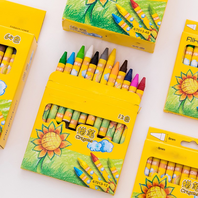 欧斯洛 12色儿童蜡笔 彩色绘画蜡笔涂色画画笔玩具油化棒绘画工具涂鸦笔 12色新油画棒
