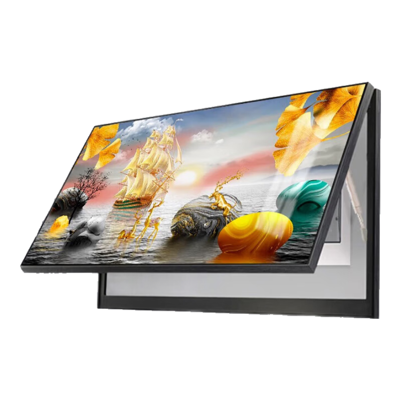 良品大師 大尺寸電表箱裝飾畫北歐風免打孔客廳餐廳掛畫配電箱遮擋壁畫電閘盒墻畫 轉(zhuǎn)運麋鹿-A（鋼化水晶畫面） 其它尺寸定制請聯(lián)系客服