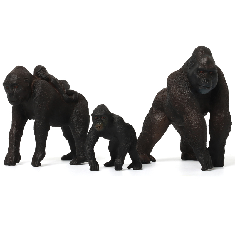 仿真动物模型玩具动物一家套装亲子互动玩具动物园早教认知 黑猩猩一家