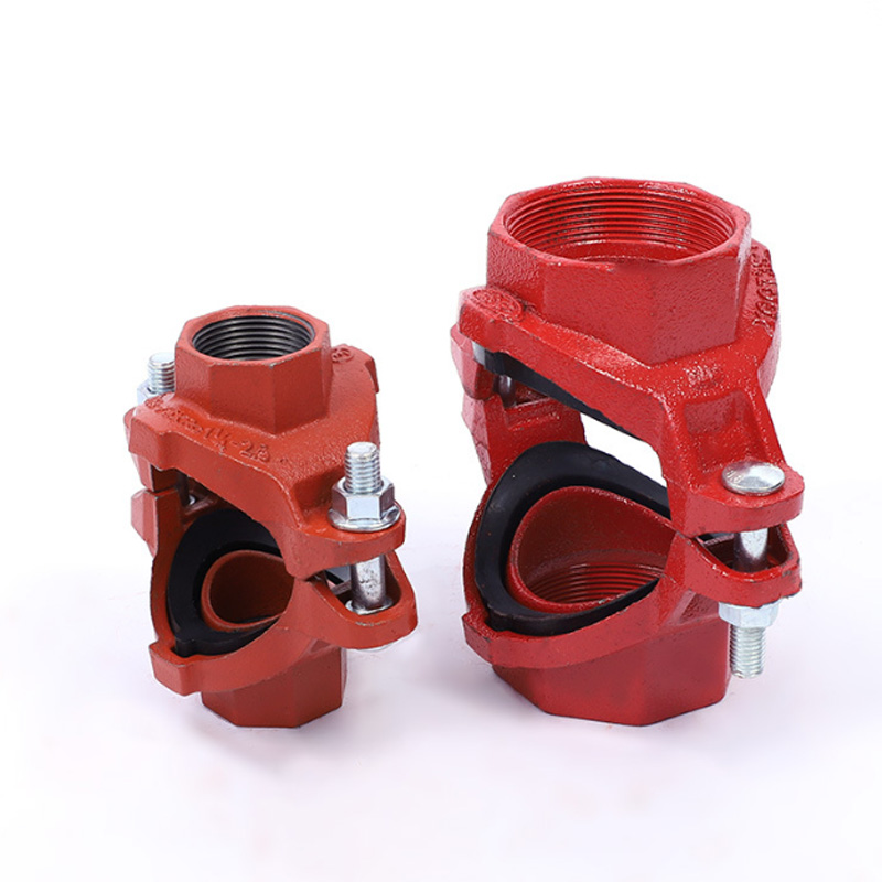 奈鑫 球墨铸铁内丝接螺纹机械四通 防工程配件沟槽管件丝扣 沟槽机械