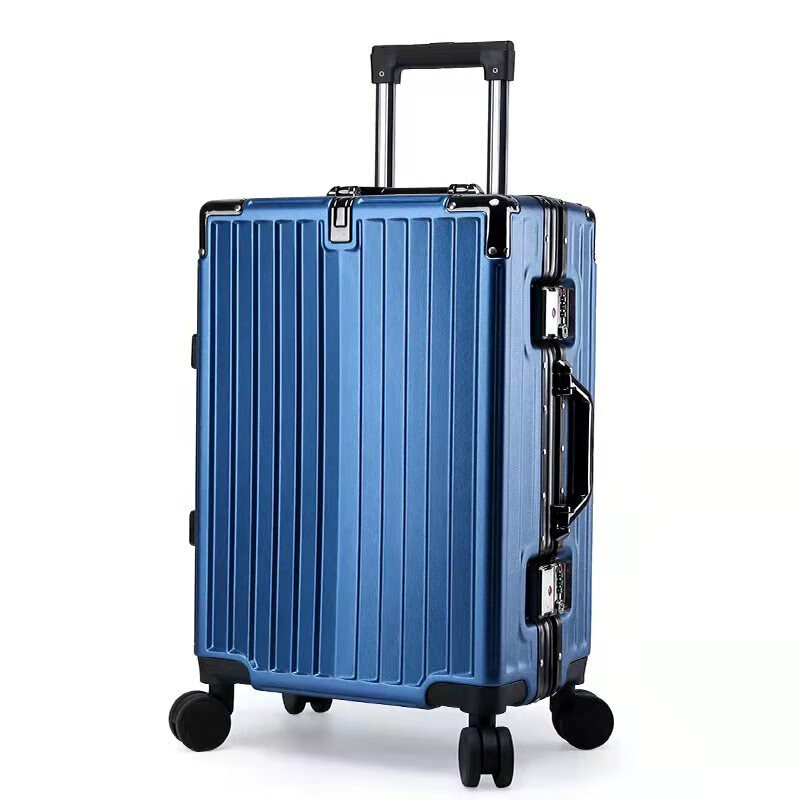 sukei20-22-24-26英寸旅行箱铝框密码箱万向轮合金行李箱拉杆箱 蓝色