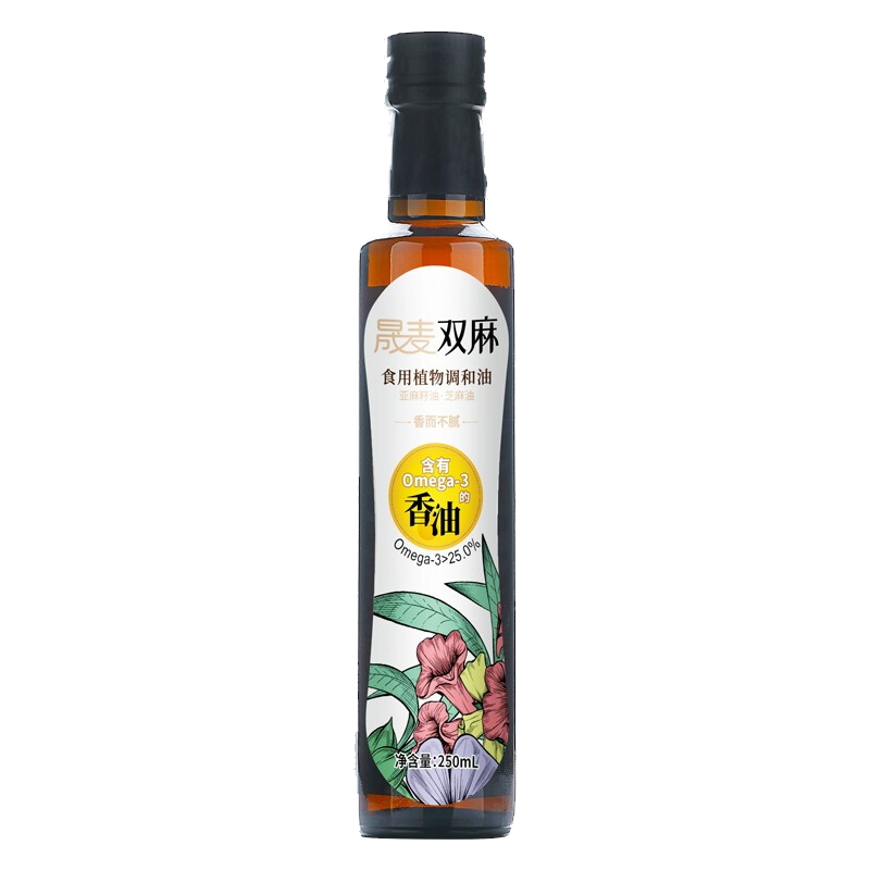 晟麥（sanmark） 晟麥亞麻香油125ml食用調和油50%亞麻籽油+50%芝麻油涼拌餡沙拉