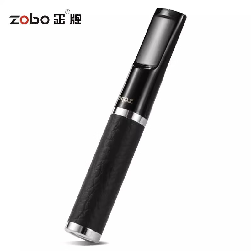 正牌zobo循环型可清洗过滤烟嘴粗中细支三用烟嘴过滤器过滤嘴礼盒套装 075黑皮纹-粗中细三用烟嘴